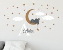 Elephant on Moon Custom Decal for Nursery